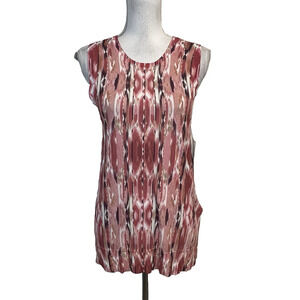 Liverpool Los Angeles Pink Mauve Rose Woven Tank Blouse Top Size Small